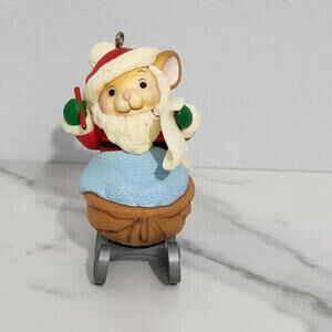 3/$25 Vintage 1983 Avon Melvin P. Merry Santa Mouse Keepsake Christmas Ornament